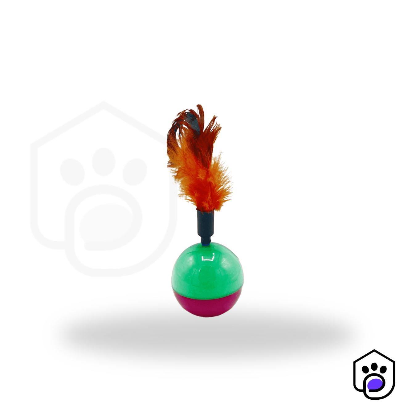 Tumbler Ball Cat Toy with Feather