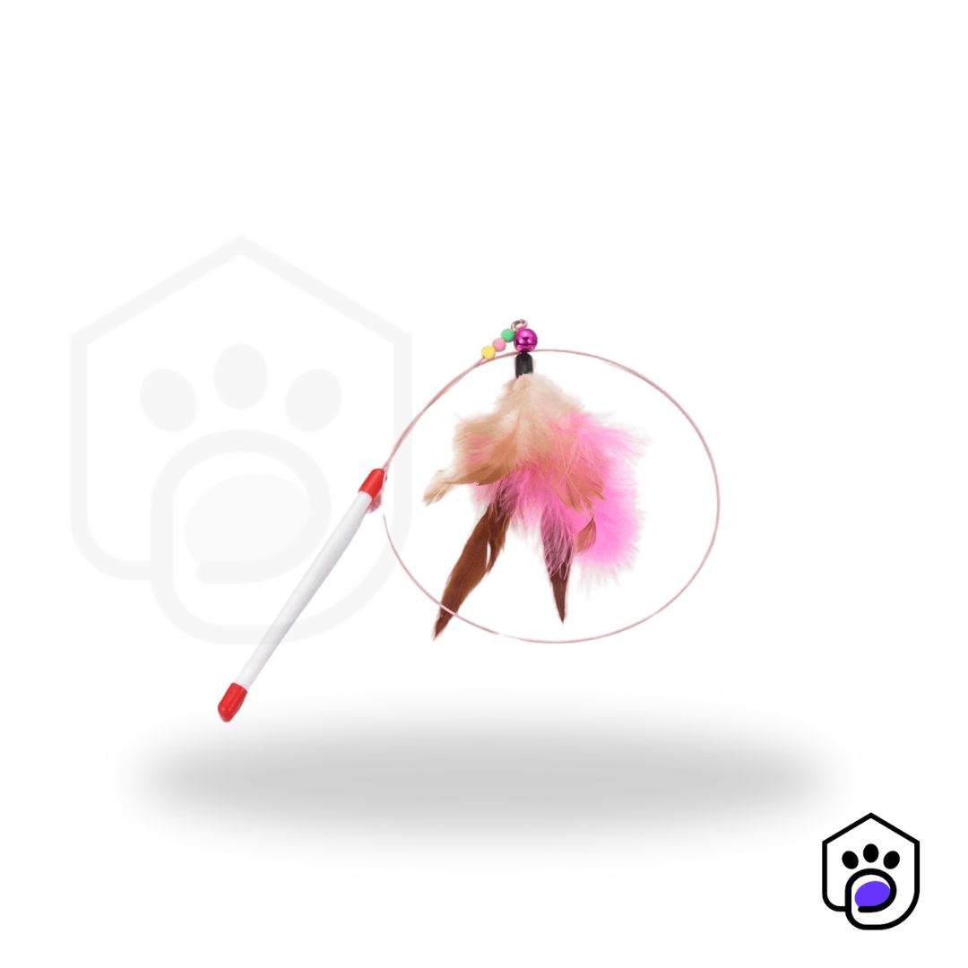 Wire Stick Wand Chaser Toy for Cats with Feather
